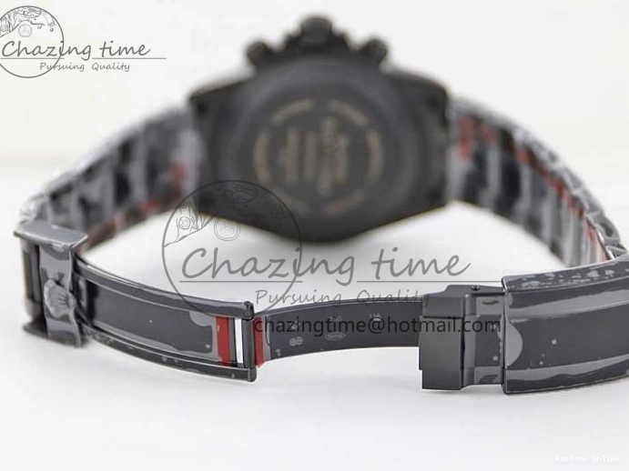 0223 Daytona All Black PVD TWF Best Edition Purple Diamonds Bezel Black Dial on PVD Bracelet SA Lightweight 2446